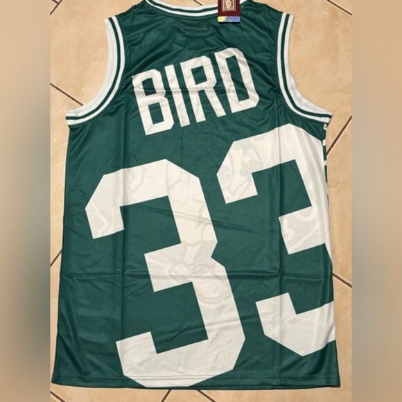 Boston Celtics Larry Bird # 33 Jersey Green/White , Unisex - Picture 6 of 12